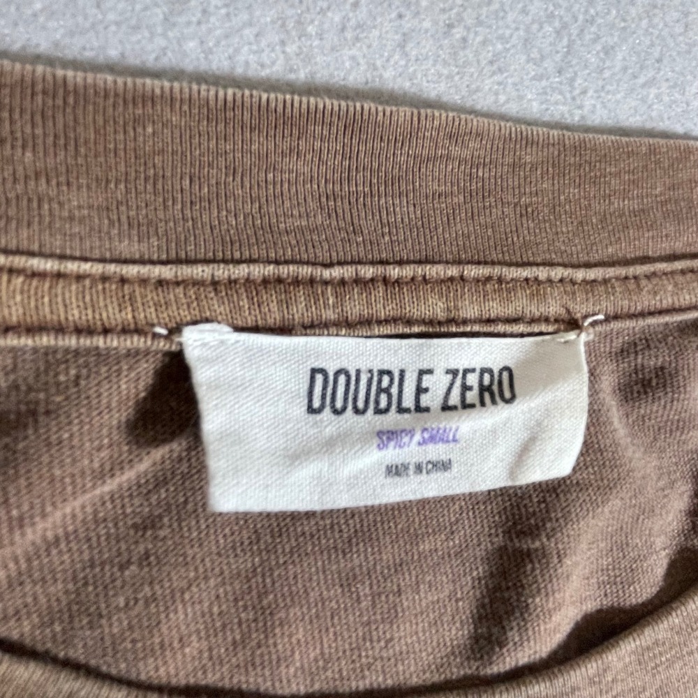 Double Zero Brown Faded Wash Short Sleeve Pocket T-Shirt Spicy Small - Picture 5 of 6